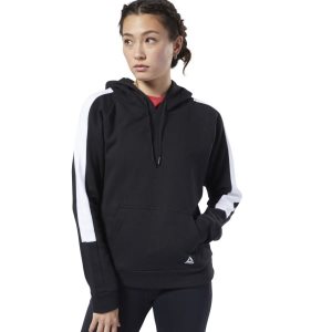 Reebok Workout Ready Colorblocked Cover-Up Kapuzenpullover Damen - Schwarz - DE 849-BFA